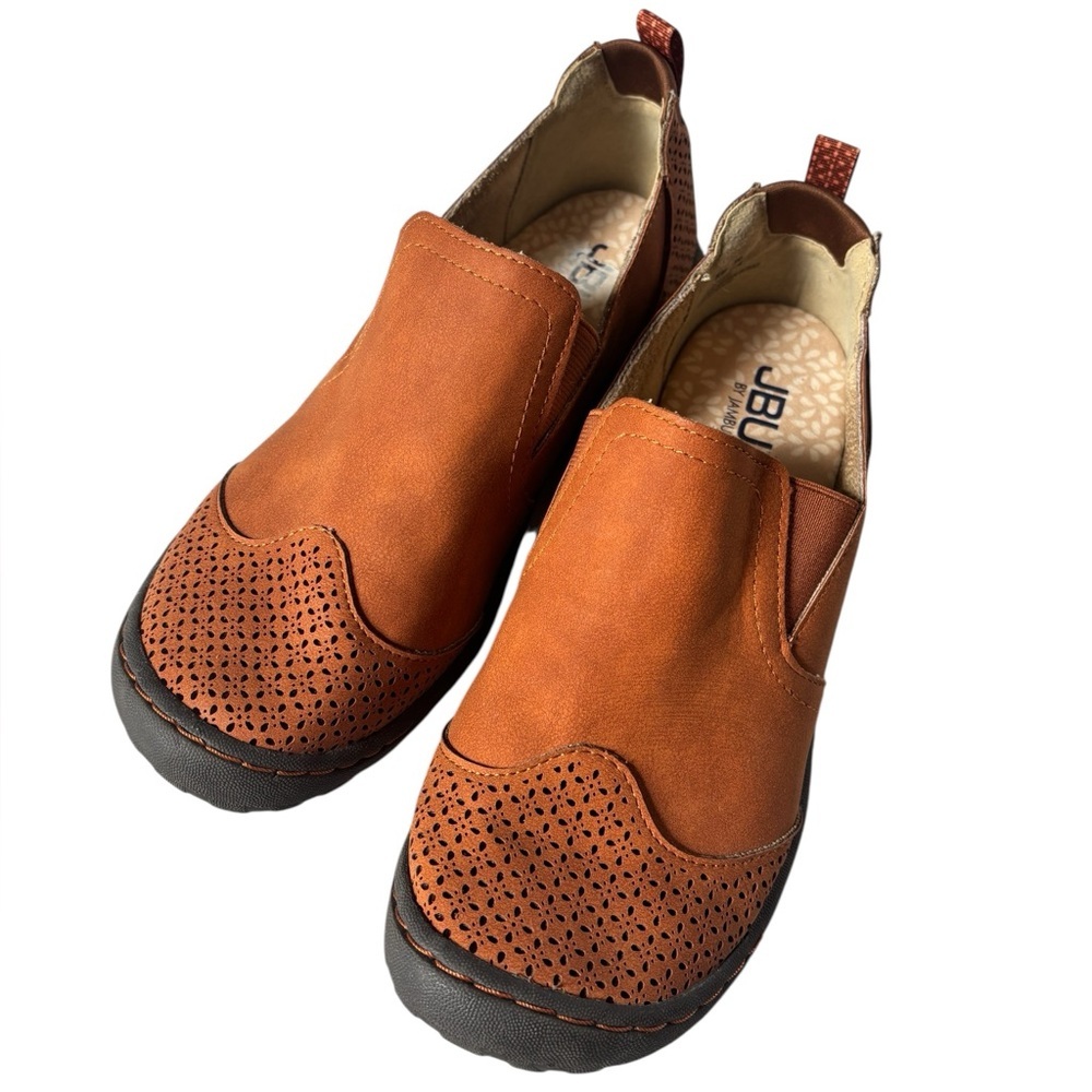 JBU by Jambu Brown Perforated Slip-On Comfort Shoes Casual Walking Loafers 6M